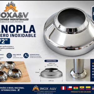 Canopla de acero inoxidable 1 1/2"